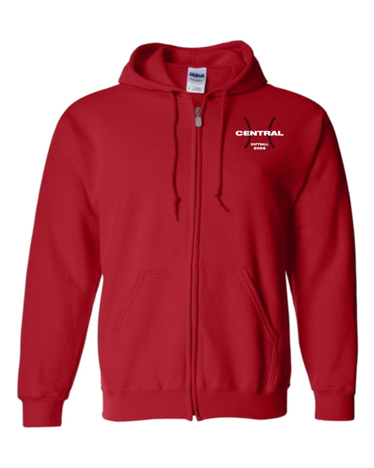 Adult/Youth Gildan - 50/50 Full Zip Hoodie - Red